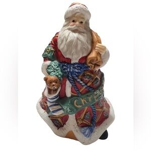 Hand-Painted Vintage 1997 Santa Claus Figure Bell Jolly Decor Collector. 5.5” H.